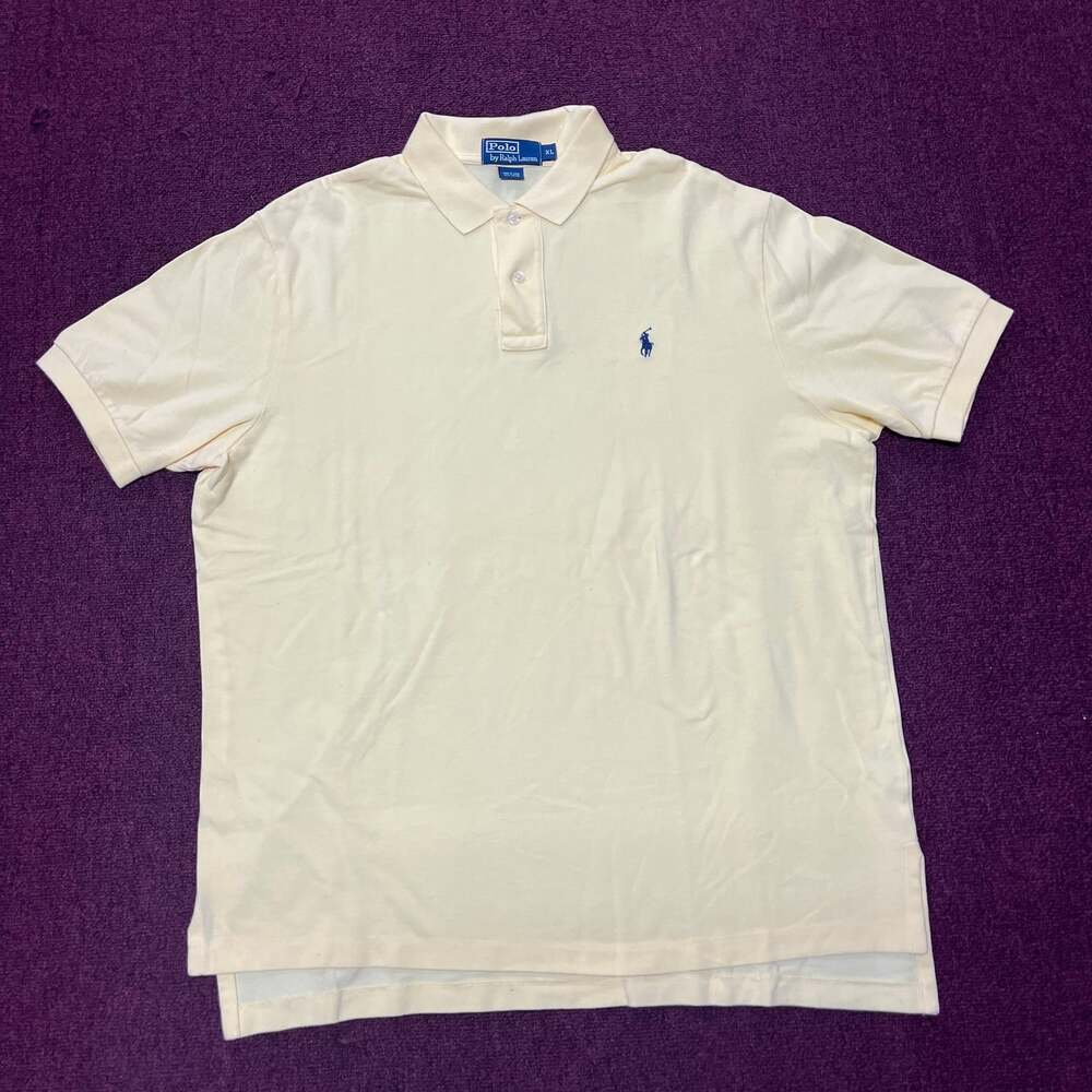 Vintage Polo Ralph Lauren Men's Classic Fit Short Sleeve Mesh Polo Shirt Yellow